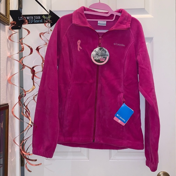 Columbia Ladies Breast Cancer Supporter Fleece Full Zip Jacket 🩷 - Picture 1 of 16